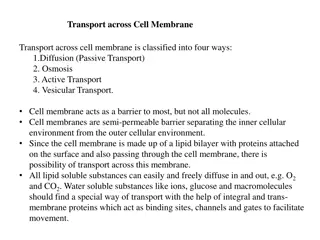 Cell Membrane Transport: Diffusion and Facilitated Diffusion