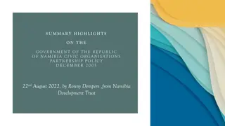 Government of Namibia Civic Organizations Partnership Policy Highlights