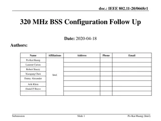IEEE 802.11-20/0668r1: EHT BSS Configuration Proposal