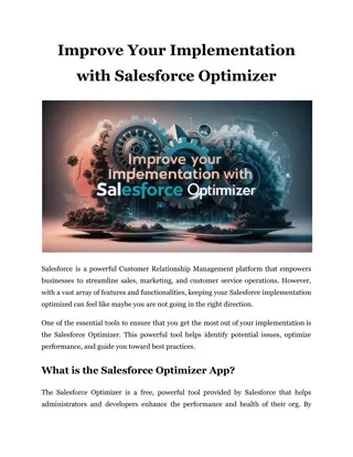 Improve Your Implementation with Salesforce Optimizer