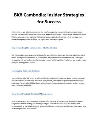 BK8 Cambodia Insider Strategies for Success