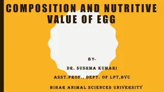 Nutritive Value and Composition of Eggs by Dr. Sushma Kumari