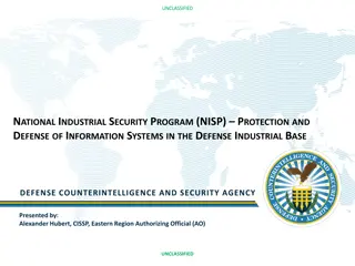 National Industrial Security Program (NISP) Risk Management Framework (RMF): Cybersecurity Overview