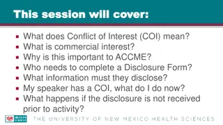 Conflict of Interest in ACCME Accredited Activities