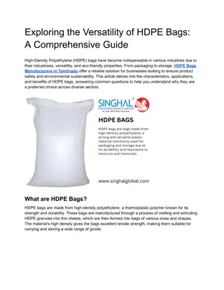 HDPE Bags Manufacturers in Tamilnadu