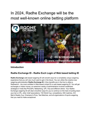 In 2024, Radhe Exchange will be the most well-known online betting platform