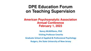 Psychoanalytic Supervision: Integrative Approach and Practical Guidance