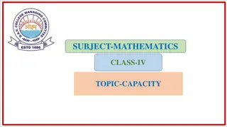 Exploring Capacity in Mathematics - Class IV