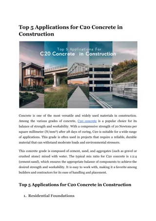 Top 5 Applications for C20 Concrete in Construction