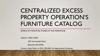 Centralized Excess Property Furniture Catalog and Warehouse Information