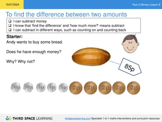Money Lesson: Finding the Difference Between Amounts