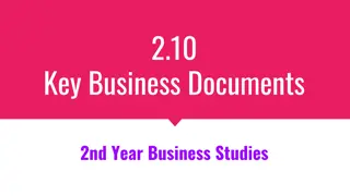 Key Business Documents in 2nd Year Business Studies