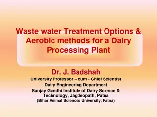 Waste Water Treatment Options for Dairy Processing Plants