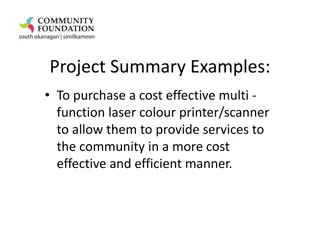 Community Projects Summary Examples