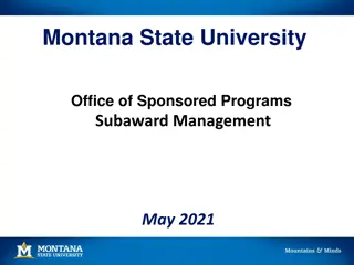Managing Subawards at Montana State University: A Guide