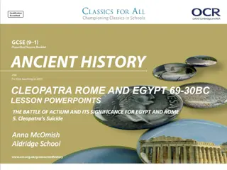 The Decision of Cleopatra: Suicide and Roman Accounts