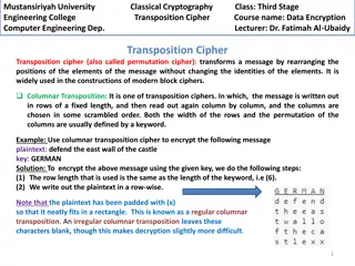 Columnar Transposition Cipher: Data Encryption Techniques at Mustansiriyah University Engineering College