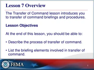 Transfer of Command Procedures in Incident Management