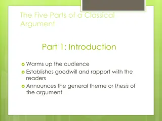 Understanding the Five Parts of a Classical Argument