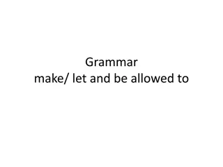 Understanding Usage of 'Make', 'Allow', and 'Let' in English Grammar