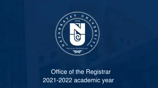 Office of the Registrar: Academic Year 2021-2022 Overview