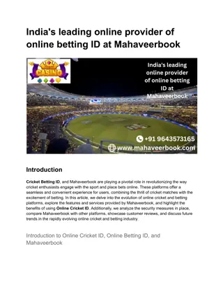 India's leading online provider of online betting ID at Mahaveerbook