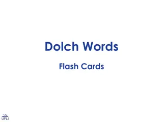Dolch Words Flash Cards: Pre-Primer Level Vocabulary