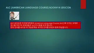 American Language Course Book #14 - Lexicon and Exercises