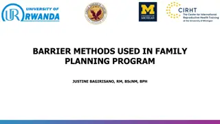 Understanding Barrier Methods in Family Planning Programs