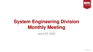 System Engineering Division Monthly Meeting - June 23, 2022