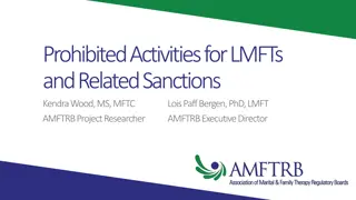 Prohibited Activities for LMFTs and Related Sanctions Overview