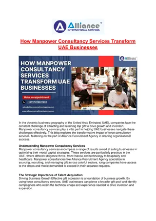 How Manpower Consultancy Services Transform UAE Businesses