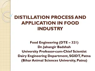 Distillation Process and Applications in Food Industry