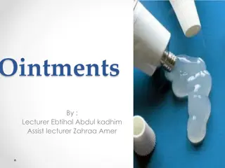 Understanding Ointments: Types, Bases, and Preparation Methods