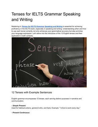 Tenses for IELTS Grammar Speaking and Writing