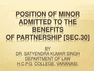 Rights and Liabilities of Minors in Partnership according to Sec. 30 by Dr. Satyendra Kumar Singh
