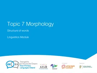 Topic 7 Morphology