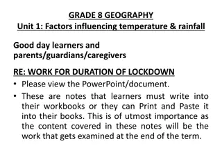 Factors Influencing Temperature and Rainfall in Geography Lessons