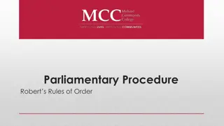 Comprehensive Guide to Parliamentary Procedure and Robert's Rules of Order