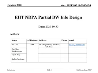 Design Considerations for Partial Bandwidth Information in IEEE 802.11-20/1747r1