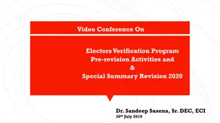 Electors Verification Program and Special Summary Revision Activities
