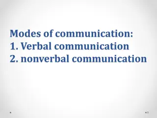 Modes of Communication and Verbal Messages