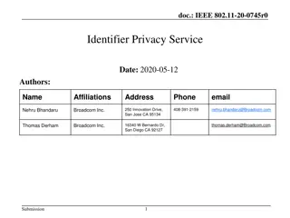 IEEE 802.11-20-0745r0 Identifier Privacy Service