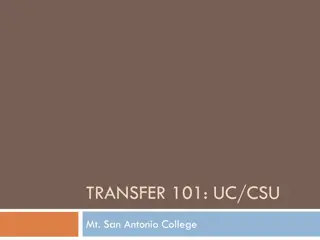 Guide to UC/CSU Transfer for Mt. San Antonio College Students