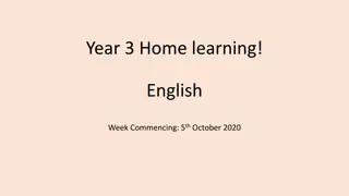 Year 3 Home Learning: English Week Activities - October 5th, 2020