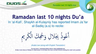 Ramadan Last 10 Nights Dua Recitations with English Translation