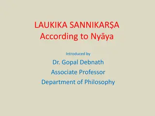 Perception in Nyaya Philosophy: An Introduction to Laukika Sannikara