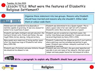 Understanding Elizabeth I's Religious Settlement
