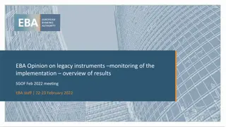 EBA Opinion on Legacy Instruments Monitoring Implementation Overview - Feb 2022 Meeting
