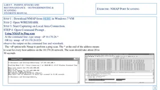 Passive Attacks and Reconnaissance using NMAP for Network Scanning